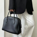 2025 new high-end first-layer cowhide bowling bag large-capacity commuter portable shoulder messenger Boston bag