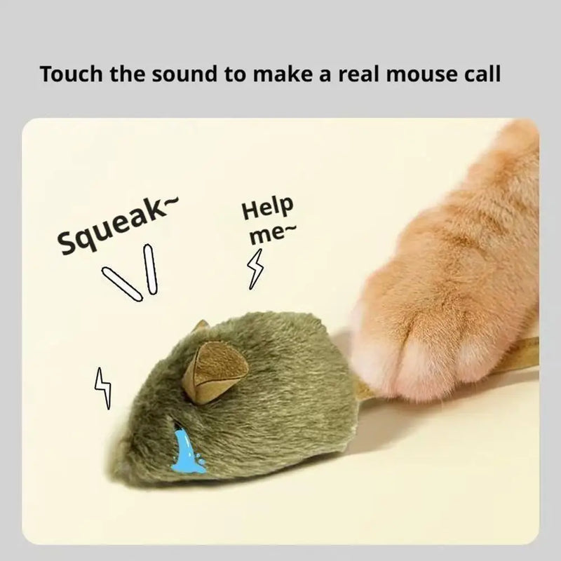 3PCS Mice Plush Cat Toy Simulation Mouse Automatic Chirping Interactive Mice Cat Toy Kitten Bite Resistance Toy Pet Supplies
