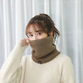 Winter Warm Knitted Neck Scarf for Women Men Plush Full Mask Outdoor Cashmere Solid Snood Scarves Thick Bufanda Muffler