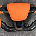 Customized Black Carbon Fiber Orange Leather Steering Wheel for 2015 2016 2017 2018 Ford Focus  car accessories