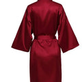 Solid Satin Night Robe, Elegant Half Sleeve V Neck House | SAMAG