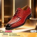 2026 new ostrich leather pattern men's genuine leather formal wear handmade cowhide Fashion casual business leather shoes