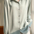 Fashion Loose Solid Color Turn - down Collar Simplicity - View 8 | SAMAG