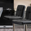 JHK PU Leather Bar Stools Set of 2,Upholstered Counter Height Bar Stools,SGS Certified Gas Gylinder Comfortbale Backrest