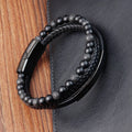 Charm Braid Rope Bracelet For Men Stainless Steel Magnetic Buckle Genuine Leather & Bangles Male Female - Visuel 16 | SAMAG