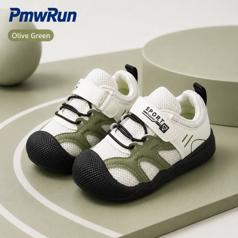 Fashion Sport Shoes For Children PU Leather Kid's Sneakers Anti-slippery Ergonomics Boy's Girl's Running Footwear Toddler Shoes