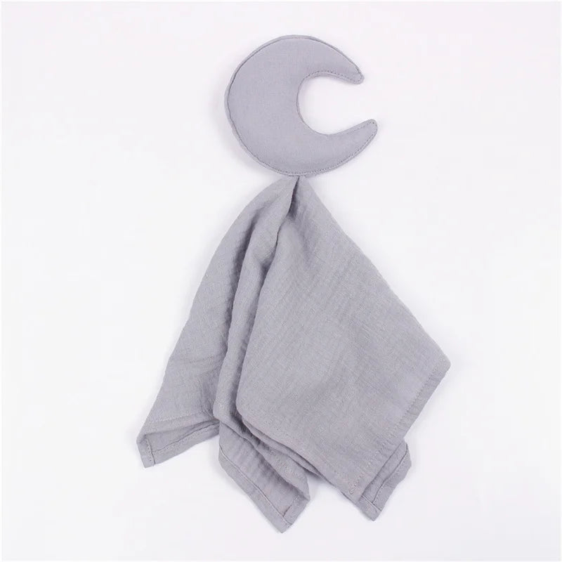 Baby Security Blanket Soft Cotton Muslin Comforter for Newborn Infant Sleeping Snuggle Toy Stuffed Animal Soothe Appease Towel