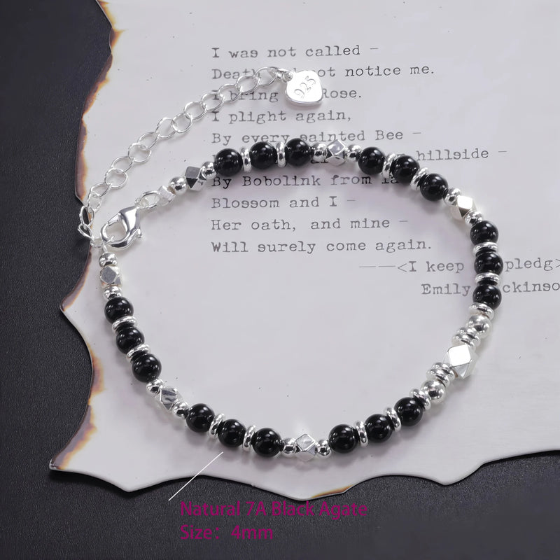 VENTFILLE 925 Sterling Silver Thai Silver Bracelet for Women Vintage Geometric Heart Love Lucky Punk Jewelry 2023 New Dropship