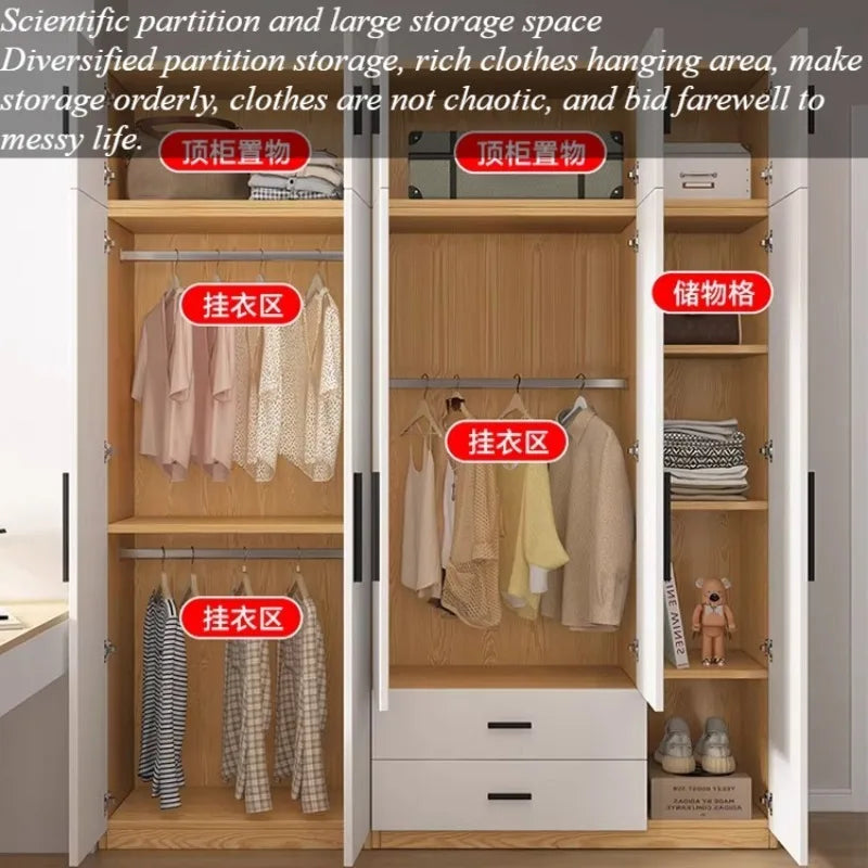 Dust Proof Modern Wardrobe Shelf Apartment Large Standing Wardrobe Minimalist Partition Vitrina Bedroom Furniture Accessories