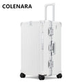 COLENARA High Quality Suitcase Aluminum Frame Large Capacity Trolley Case Cart Travel Bag 24"26"28"30 Inch Rolling Luggage
