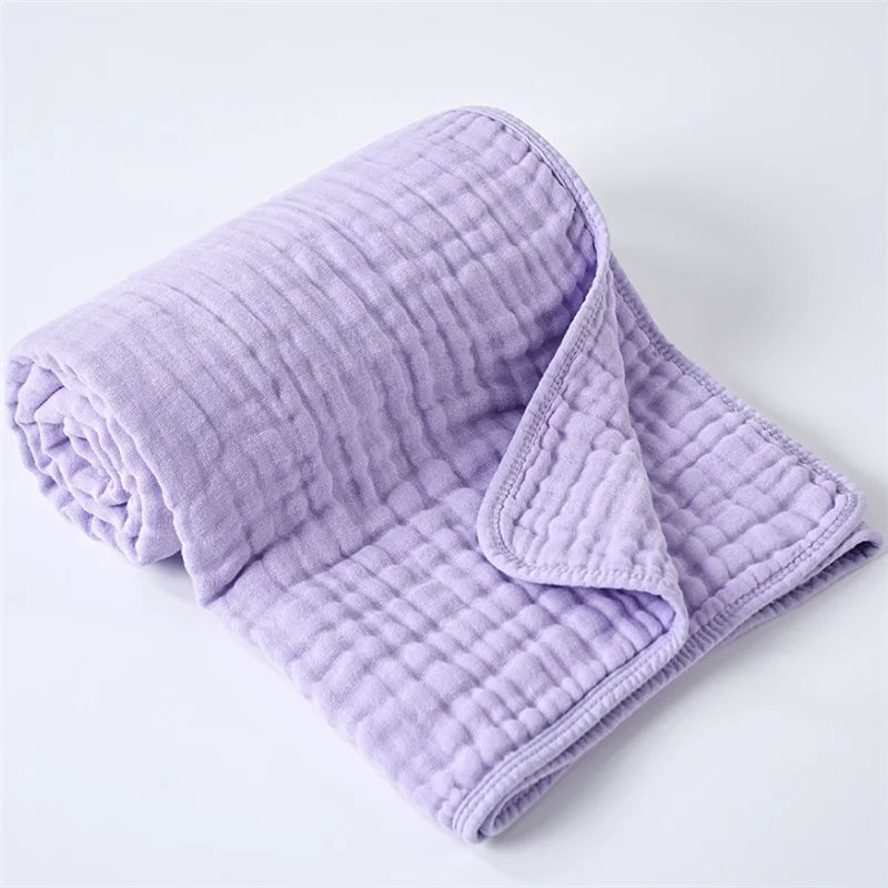 6-Layer Pure Cotton Bubble Muslin Baby Blanket Soft Comfortable Infant Gauze Bath Towel Kids Swaddle Wrap Receiving Bedding