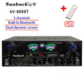 888BT 999BT Dual Dynamic Screen Digital Bluetooth Amplifier HiFi Stereo Sound AMP For Home Car Theatre Karaoke Meeting Max 4000W