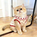 Cute Cherry Pattern Cat Flower Edge Vest Thin Breathable Cat Pullover Comfortable Sweet Pet Shirt Pet Clothing