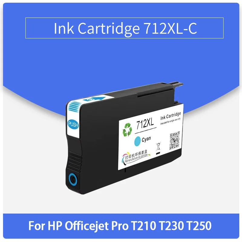 712XL 712 Compatible Ink Cartridge Remanufactured For HP DesignJet Pro T210 T230 T250 T630 T650 Printers 3ED71A 3ED67A Inks