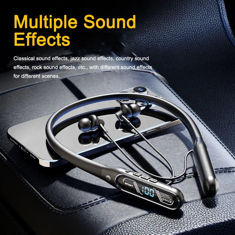 EARDECO Sport Bluetooth Headphone 80 Hours Playback Wireless Headphones Bass Stereo Neckband Phone Headphone Headset with Mic