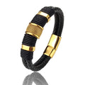 Luxury Vintage Multilayer Brown Leather Stainless Steel  Men Bracelet Bead Bracelet Jewelry Male Wrist Bangle Christmas Gifts