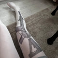 Y2K Stocks Letter Pattern Tights Women Punk Black White Socks Woman Thin Transparent Medias JK Internet Celebrity Women Lingerie
