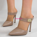 New Women's Metal Trim Pointed Stiletto Heels Shoes Super High Heel Banquet Shoes Dress Shoes Size 35-42