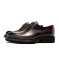 New Handmade Mens Formal Business Leather Shoes Genuine Calfskin Pointed Toe Lace Up Oxford Groom Shoes