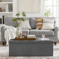 SONGMICS Storage Ottoman, Padded Foldable Bench, Chest with Lid, Holds up to 300 kg, for Bedroom, Hallway, Living Room