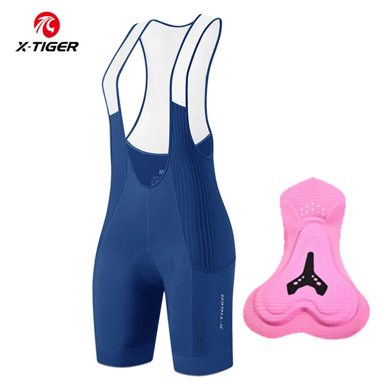 X-TIGER Bib Shorts Cycling Women 5D Thick Padding Mountain Road Bike Bib Shorts Summer UV Protection Professional Cycling Shorts