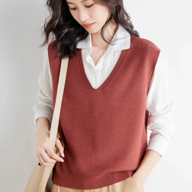 Sweater Vest Spring Autumn Warm Fashin Korean Soft Loose - View 2 | SAMAG