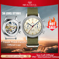 Seagull 1963 International Edition Men's Mechanical Watch Pilot Clock ST1901 Retro Chronograph Wristwatch Air Force Aviation New