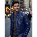 Men's PU leather jacket stand-up collar slim-fit vintage-style biker jacket spring/fall top