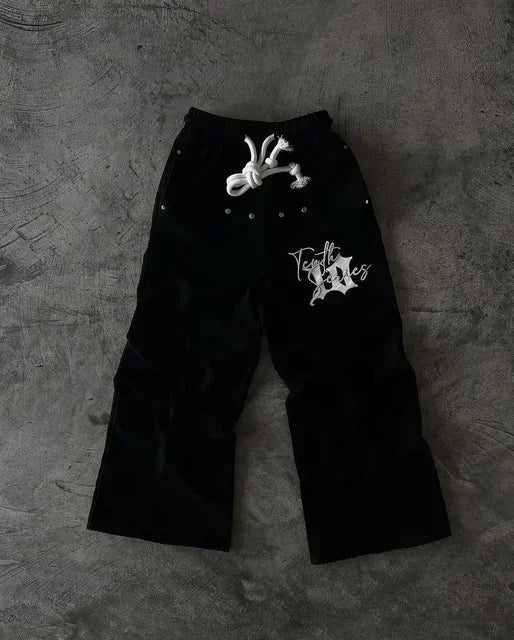 American Cartoon Graffiti Sweatpants Y2K Pants Mens Gothic Hip Hop Cartoon Retro Baggy Elastic Waist Jogging Casual Trousers