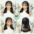 16inch Cornrow Braided Wig Knotless Lace Frontal Braids Wig Synthetic Full Lace Braided Wigs with Baby Hair for Black Women