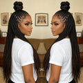 Ponytail Braided Wigs 36inch Cornrow Braided Wigs Synthetic Full Lace Knotless Braids Wig with Baby Hair for Black Women