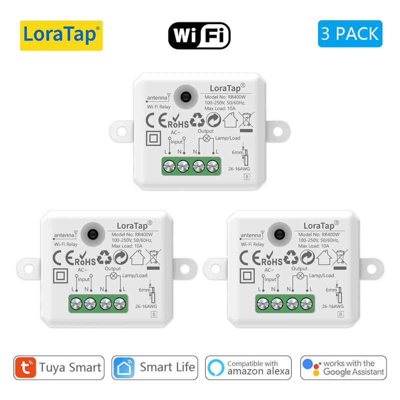Tuya Smart Life Tiny WiFi Socket Module Light Switch, App Remote Control, Voice Control, Work with Google Home Echo Alexa