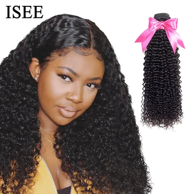ISEE HAIR Mongolian Kinky Curly Bundles 100% Human | SAMAG