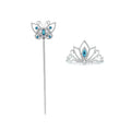 Princess Girls Blue Butterfly Magic Wand Crown Crystal High Heel Necklace Cinderella Cosplay Dress Up Jerlwery Girl Cosplay Toy