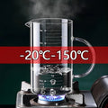 YWDL 1pcs Glass Measuring Cup With Handle Heat-resistant Laboratory Beaker Kitchen Milk Coffe Measuring Mug 250/350/500/1000ml