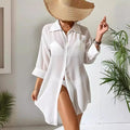 Beach Cover Up Women's White Tunic Woman Bikini Cover-ups Bathing Suit Women Beachwear Swimsuit Cover Up Sarong Pareo Plage