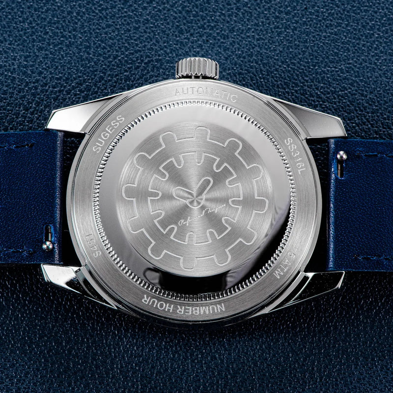 Sugess Watch of Men Automatic Mechanical Wristwatches ST1721 Movement Luminous Simple Fashion Clock Waterproof Glass S451 New