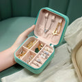 Portable Mini Jewelry Storage Box Travel Organizer Case Leather Earrings Necklace Ring Display - Visuel 3 | SAMAG