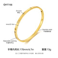 Stainless Steel 18K Gold Plated For Lucky Leaf CZ zircon Bangle Bracelet Set Stackable For Women Crystal - Visuel 5 | SAMAG