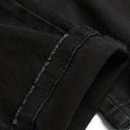 Men's Black Distressed Jeans Skull Patch & Embroidery | SAMAG