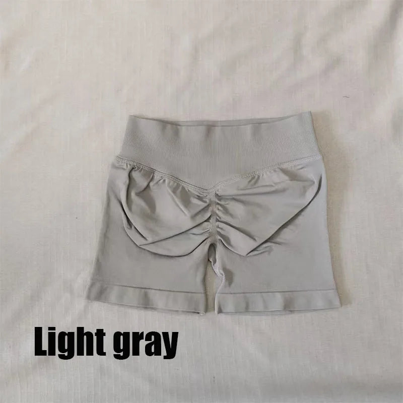 DF L0G0 Women Impact High Waist Seamless Hip Lifting Shorts Elastic Breathable Fitness Yoga Running Workout Shorts