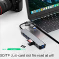 8 in 2 USB-C HUB USB Splitter USB Extender with 4 USB Port 1 USBC Port TF/SD Card Reader Audio Output Compatible with MacBook