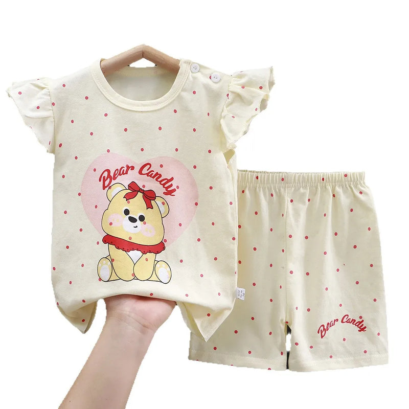 Baby Girls Clothes Sets For Kids Cartoon T - shirt+Short - View 2 | SAMAG