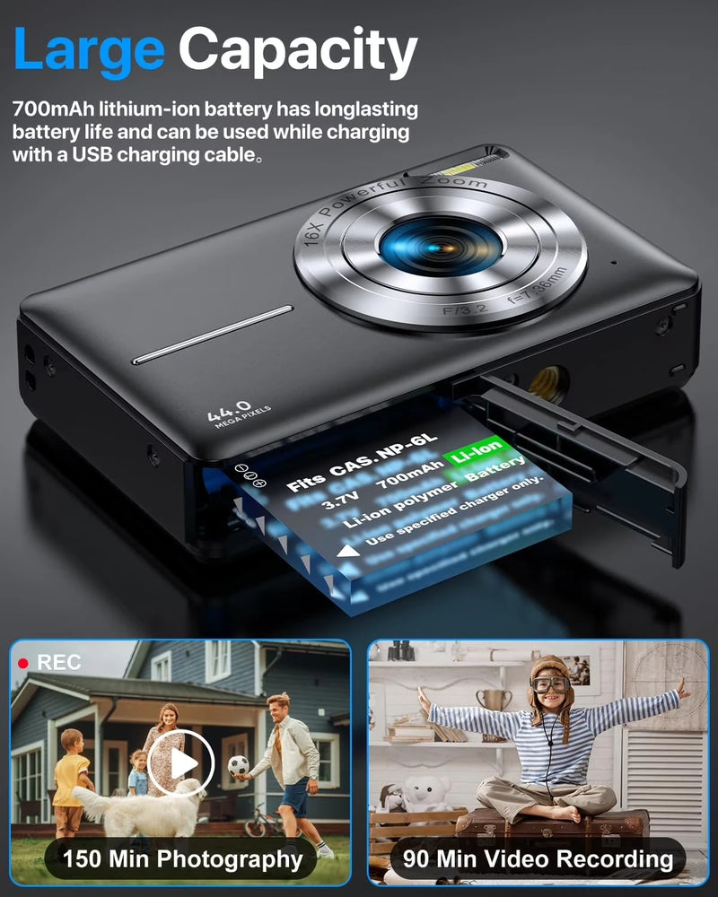 Digital Camera FHD 1080P for Kids Video with 32GB Card - Visuel 4 | SAMAG