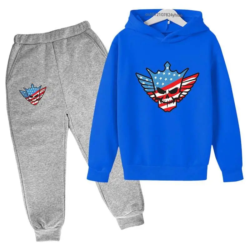 Kids Autumn Spring Fashion Cody WWE Pullover Hoodie+Pants | SAMAG