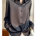 Fashion Loose Solid Color Turn - down Collar Simplicity - View 12 | SAMAG