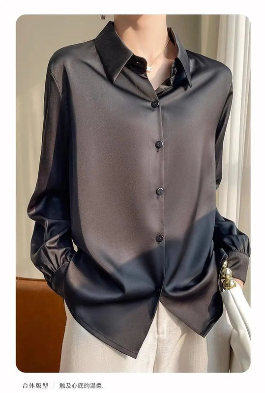 Fashion Loose Solid Color Turn - down Collar Simplicity - View 12 | SAMAG