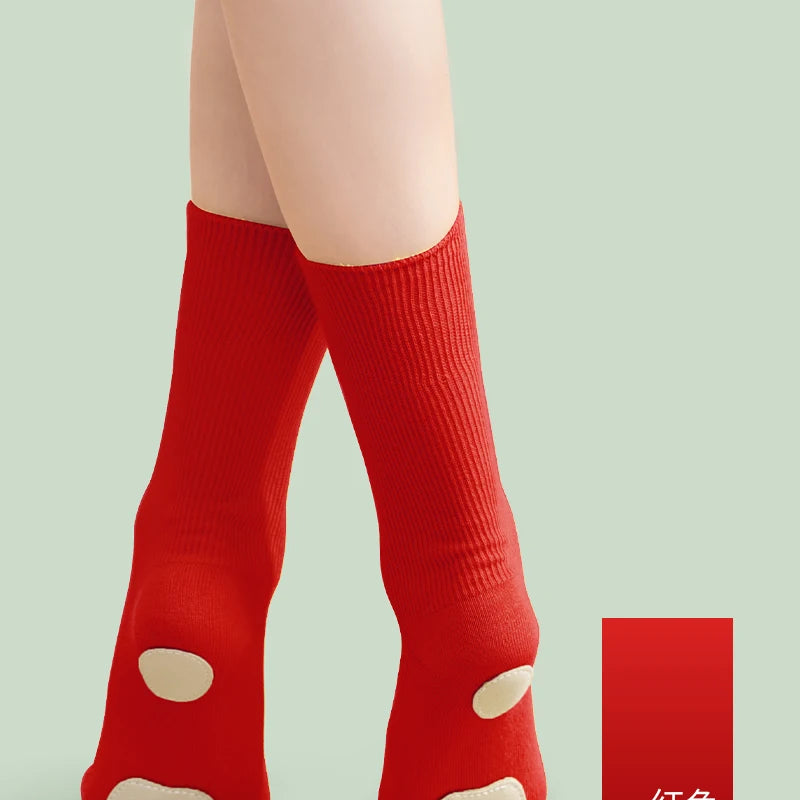 Unisex Kids & Adults Crew Length Non Slip Grip Dance Socks Girls Breathable Socks for Ballet Modern Yoga Dance Training