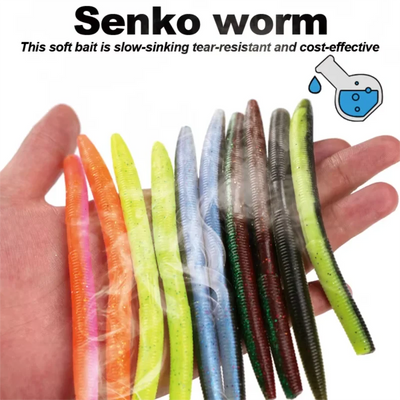 Silicone Worm Lure 10cm Artificial Bait Senko Slow | SAMAG