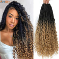 Goddess Bohemian Box Braids Crochet Hair Pre looped 18 14 Inch Boho Box Braids Soft Synthetic Braiding Hair for Black Women Kids